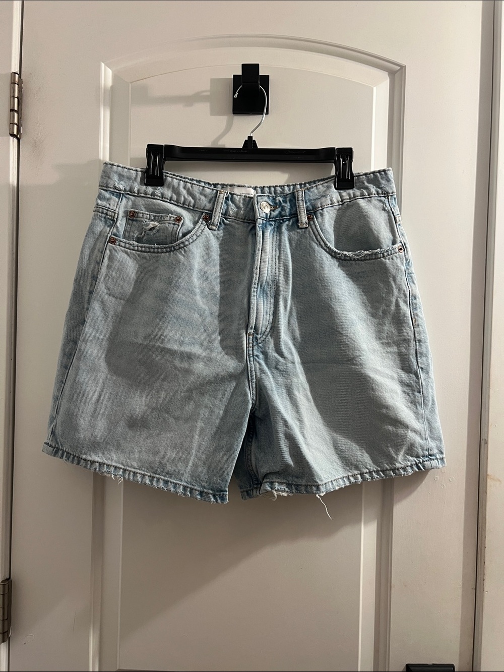 Zara Light Blue Denim Shorts - High Waist Five-Pocket